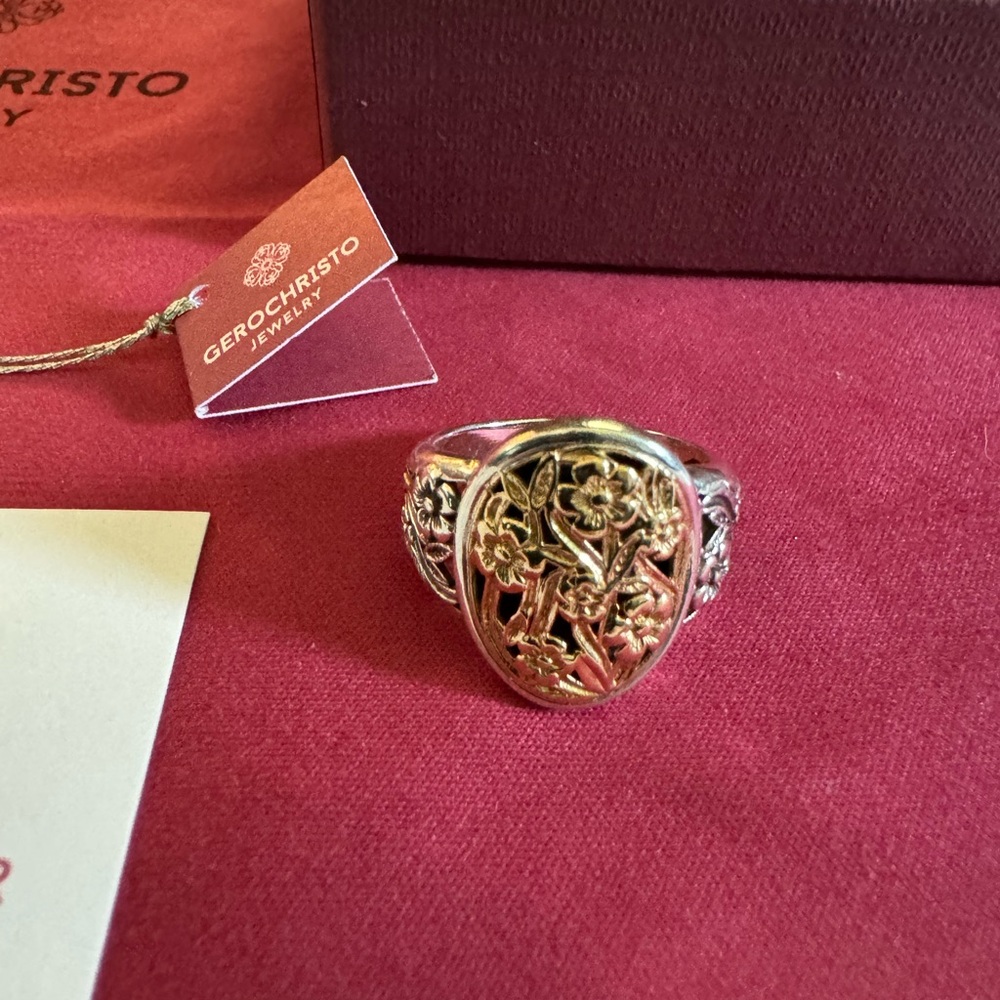 Gerochristo 18k Gold and 925 Sterling Silver - Size 7